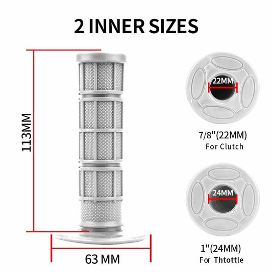 MOPASEN 7/8"" 22mm and 24mm Universal Motorcycle Grips Hand Grips for Kawasaki