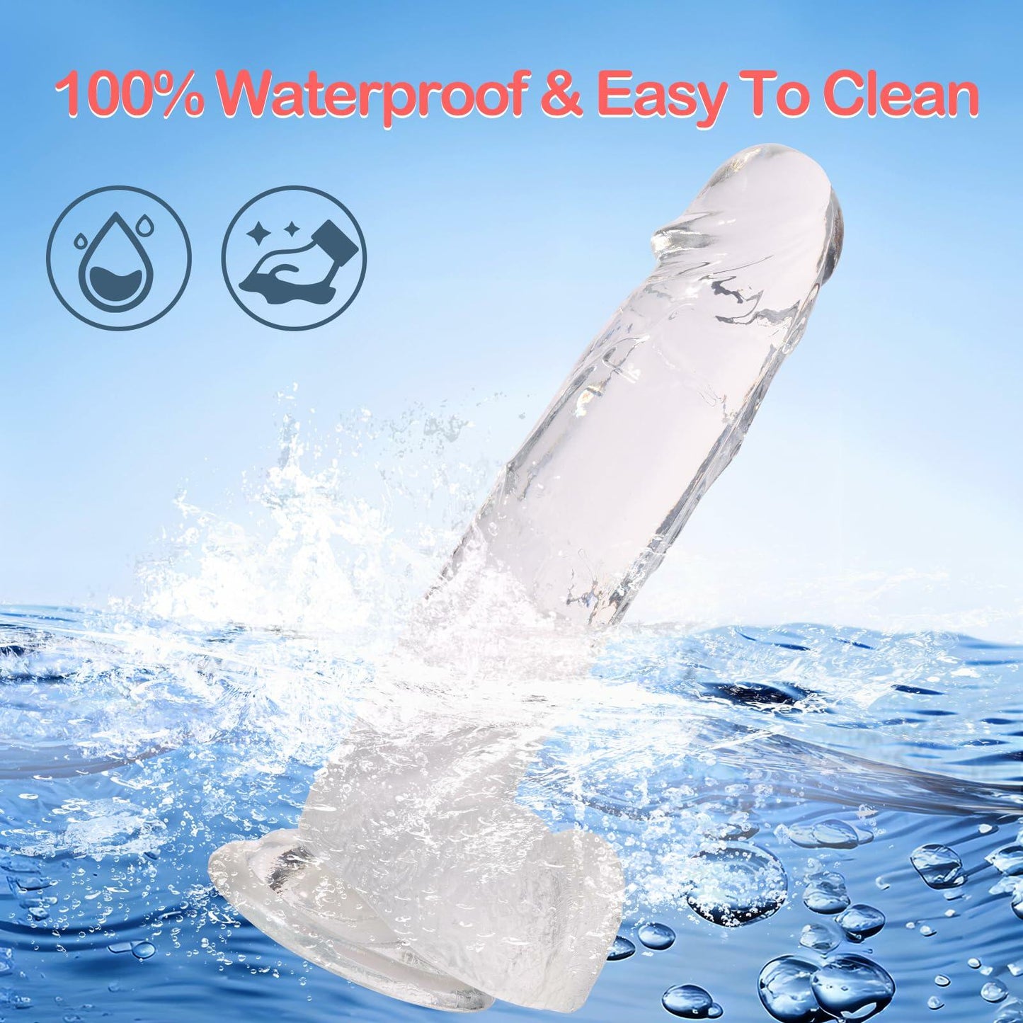 WARKLMA Realistic Silicone Dildo Flesh Color Soft G-Spot Suction Cup M 6.7in