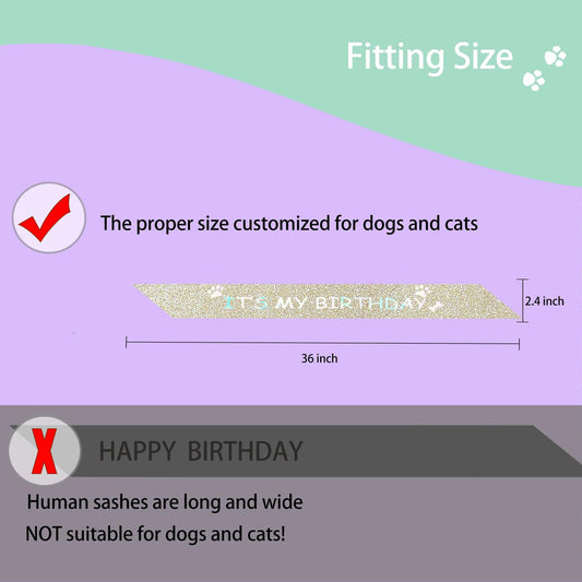 Generic Gold Dog Birthday Sash Sparkling Pet Bandana Celebration