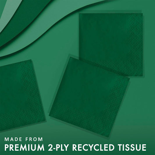 Creative Converting Touch of Color 2-Ply Paper Beverage Napkins Hunter Green 50