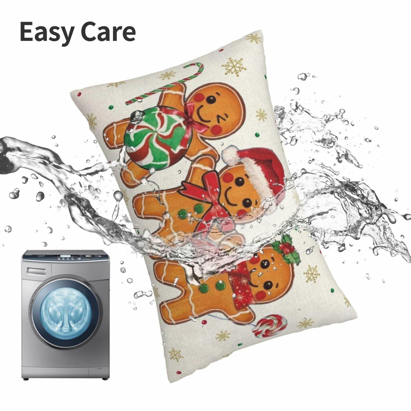 OFIRD Merry Christmas Pillow Covers 12x20 Green Linen Pack of 2 Lumbar Case