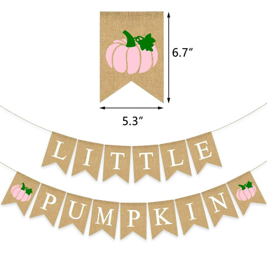 Little Pumpkin Teal Burlap Banner – Fall, Baby Shower & Birthday Decor