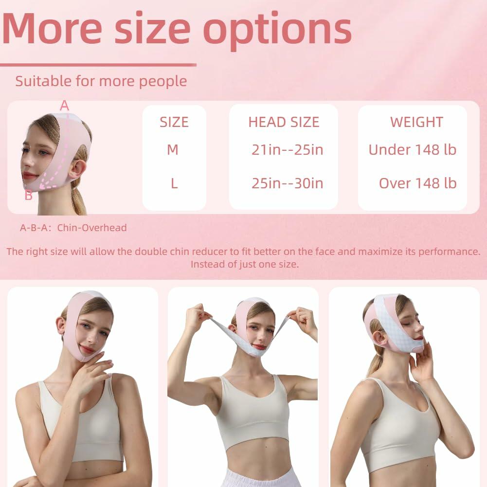 Reusable V Line Face Lifting Strap Jawline Shaper Sleeping Mask Women L