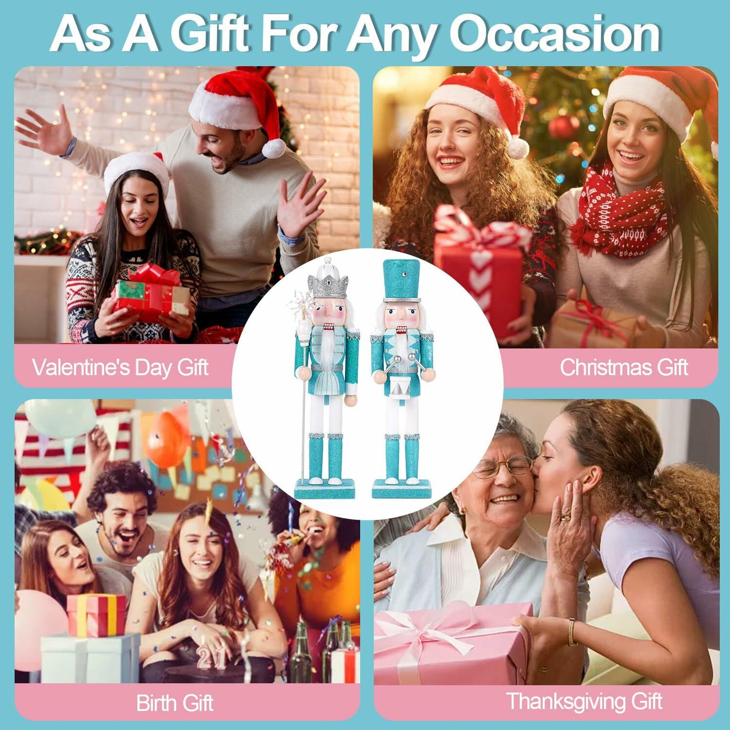 VorFor 4.7" Christmas Nutcracker Ornaments – Wooden Soldier Decor Set