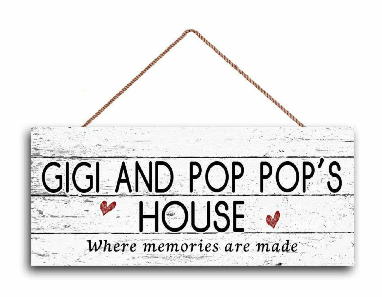GUQFF New Sign Gigi and POP Pop's House Sign, Where Memories are Made,