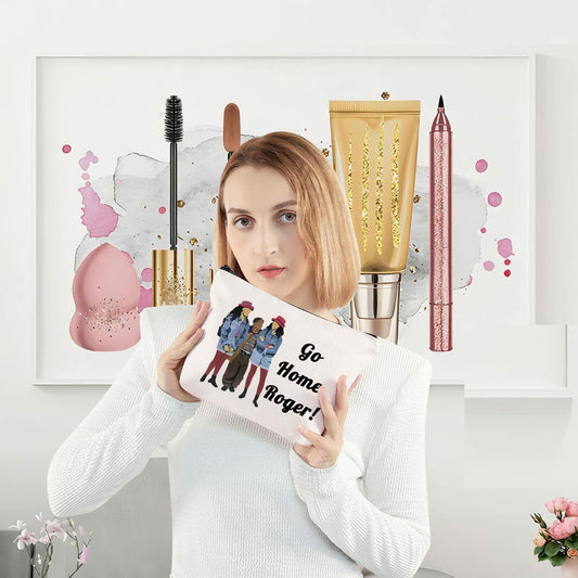 LEVLO Tia & Tamera Fans Makeup Bag Zipper Pouch Go Home Roger Gift