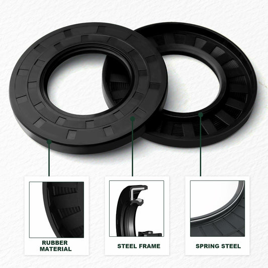 Yethuanru 2PCS 17x26x7mm Black Double Lip Oil Seal Nitrile Rubber with Spring