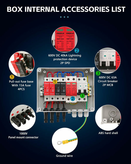 VOU 5-Pair 10AWG DC Solar PV Connectors Kit 1000V35A Waterproof IP68