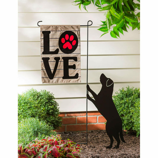 Evergreen Paw Print LOVE Garden Flag 12x18 Double-Sided Pet Lover Outdoor