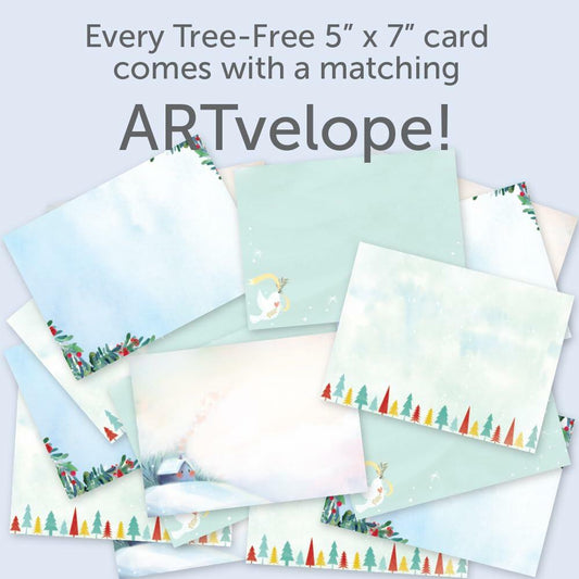 Tree-Free Greetings Season’s Greeting Cards 16-Pack Peace on Earth 5x7