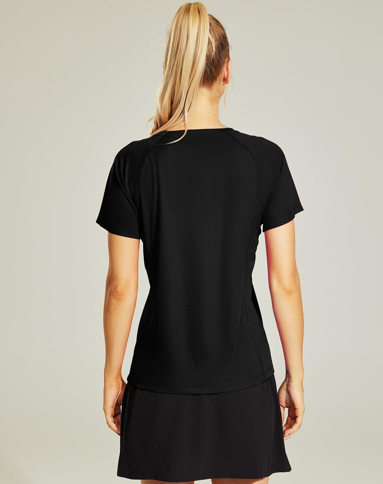 Haimont Women’s Dry Fit Running T-Shirt Short Sleeve Crew Neck Black L