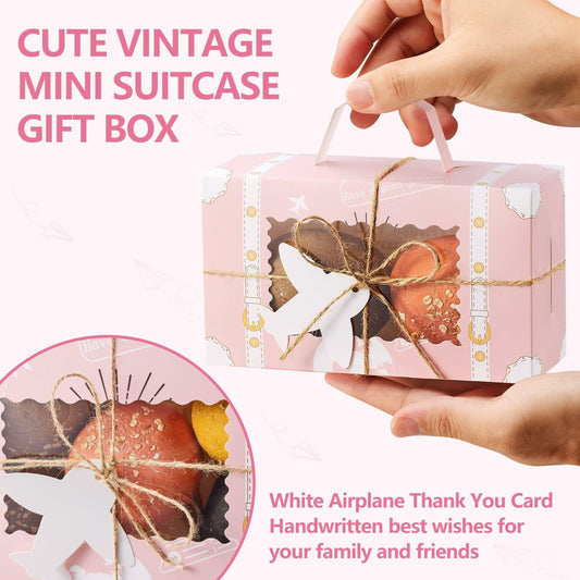 YODYZJ 20-Piece Mini Suitcase Party Favor Boxes Pink Small 6.55x3.85x2.45in