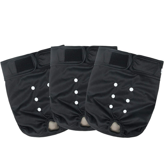 Grecle Washable Female Dog Diapers - Reusable, Adjustable, Absorbent, L