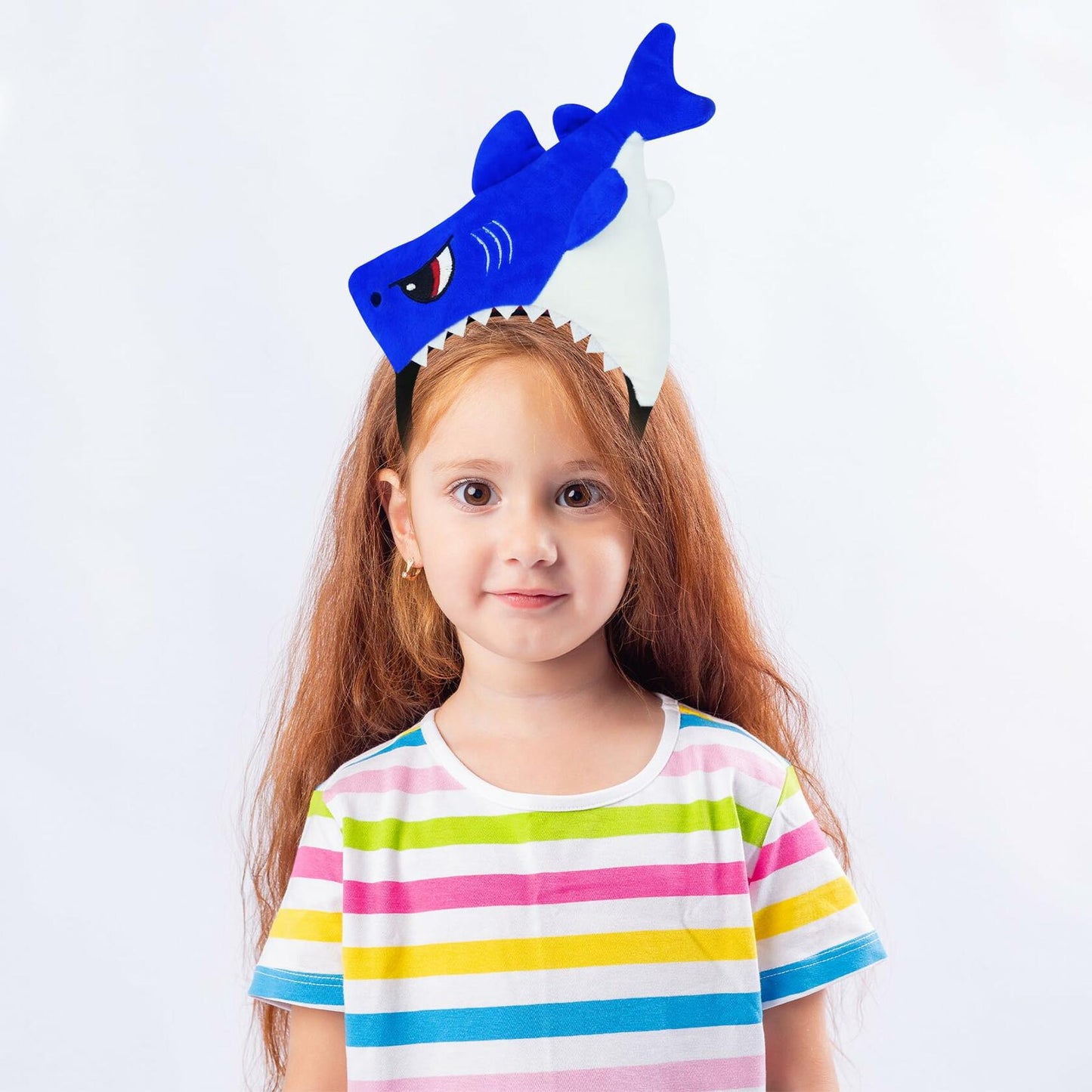 IGMaryBox Blue Shark Headband Plush Animal Ears Hairband Cosplay Costume