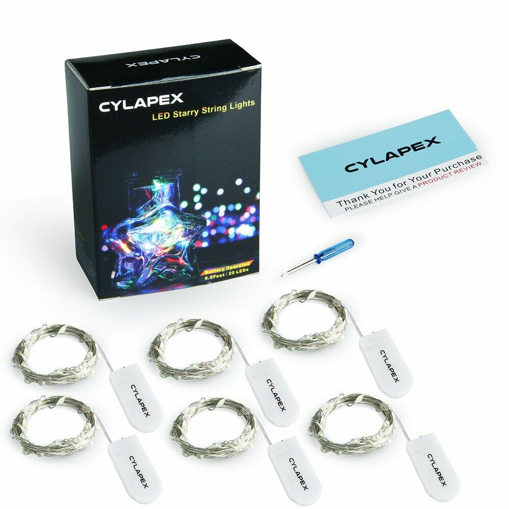 CYLAPEX 6 Pack Red Fairy String Lights Battery LED 3.3ft 20 LEDs