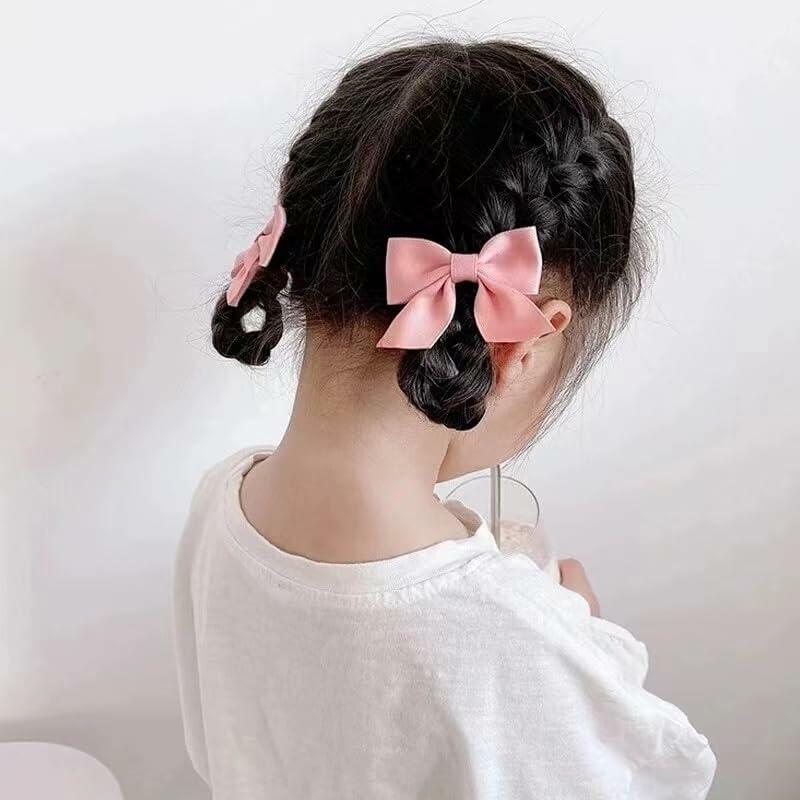 Hair Bow Clips for Women & Girls 4PCS Pink Black Bow Knot Hair Barrette