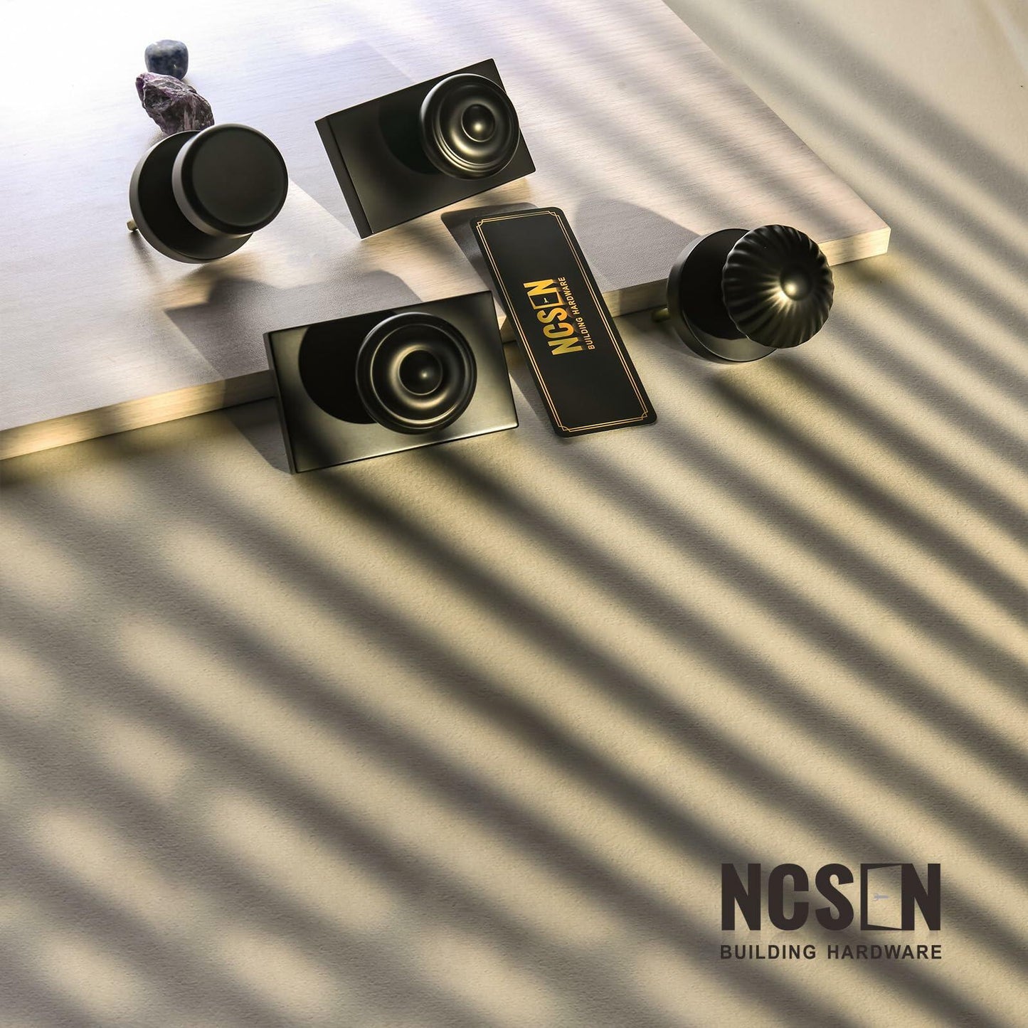 NCSEN Matt Black Interior Door Knob Privacy Lock for Bath & Bedroom