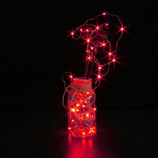 CYLAPEX 6 Pack Red Fairy String Lights Battery LED 3.3ft 20 LEDs