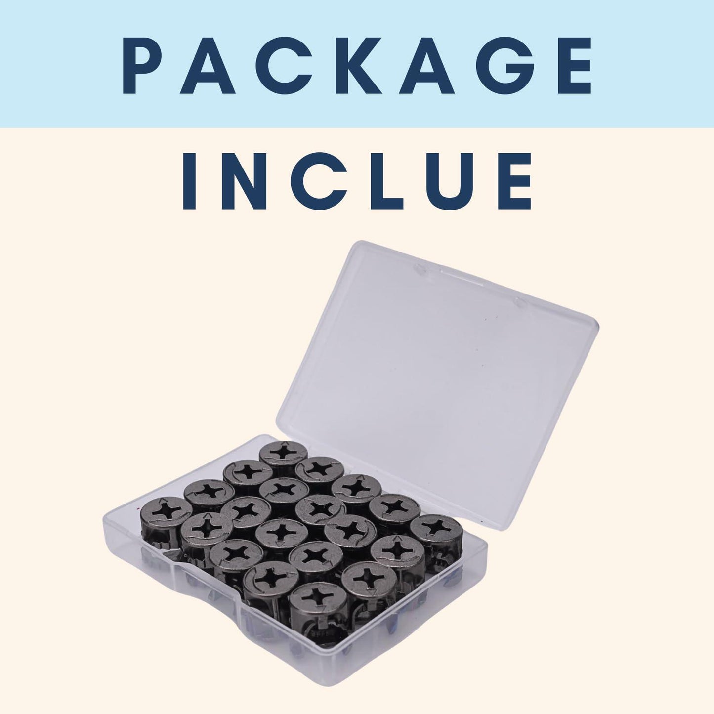 Party Animals Cam Locks Furniture Eccentric Wheels 20Pcs 12x11mm Black