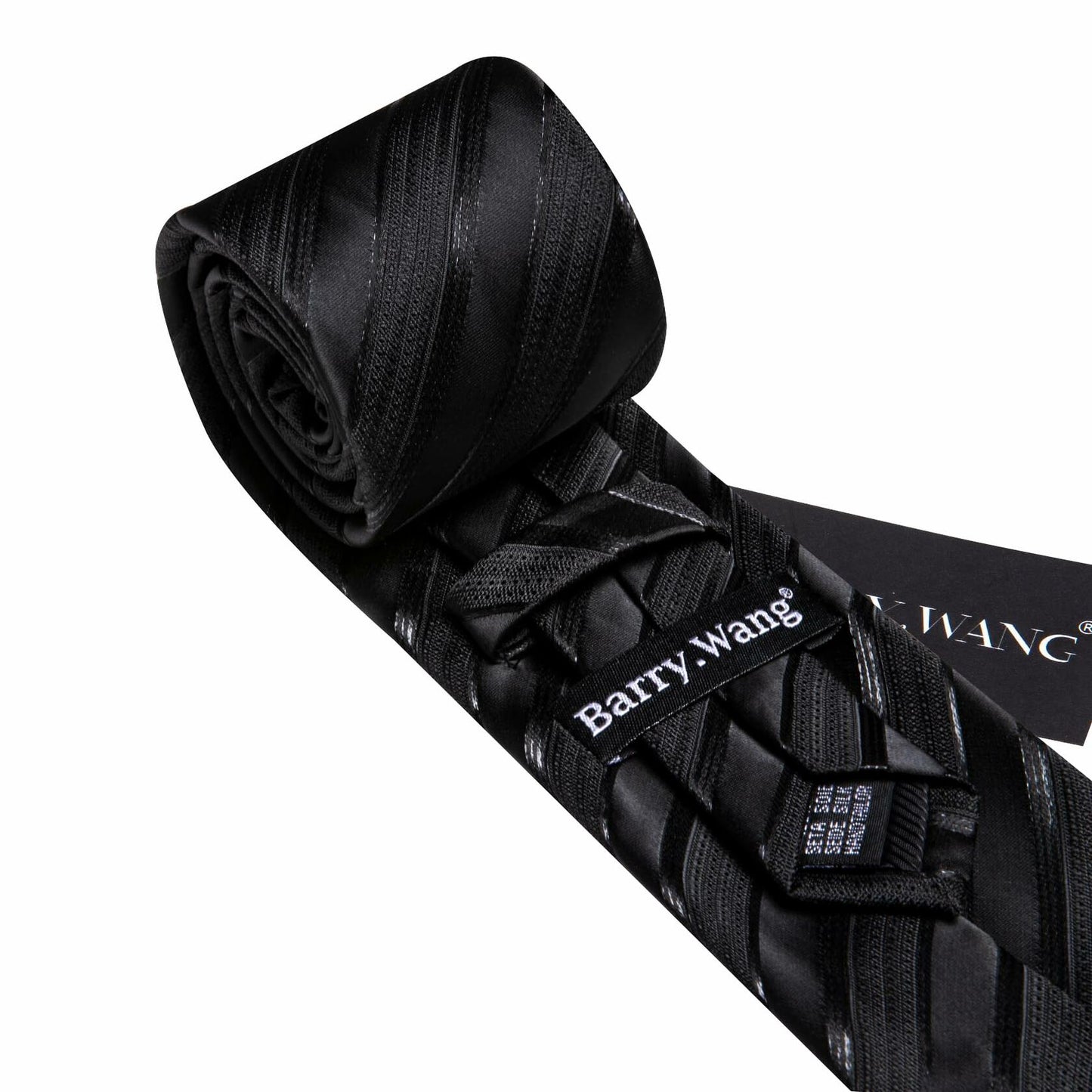 Barry.Wang Silk Men Striped Necktie Tie Clip Blush Pink Size One Size