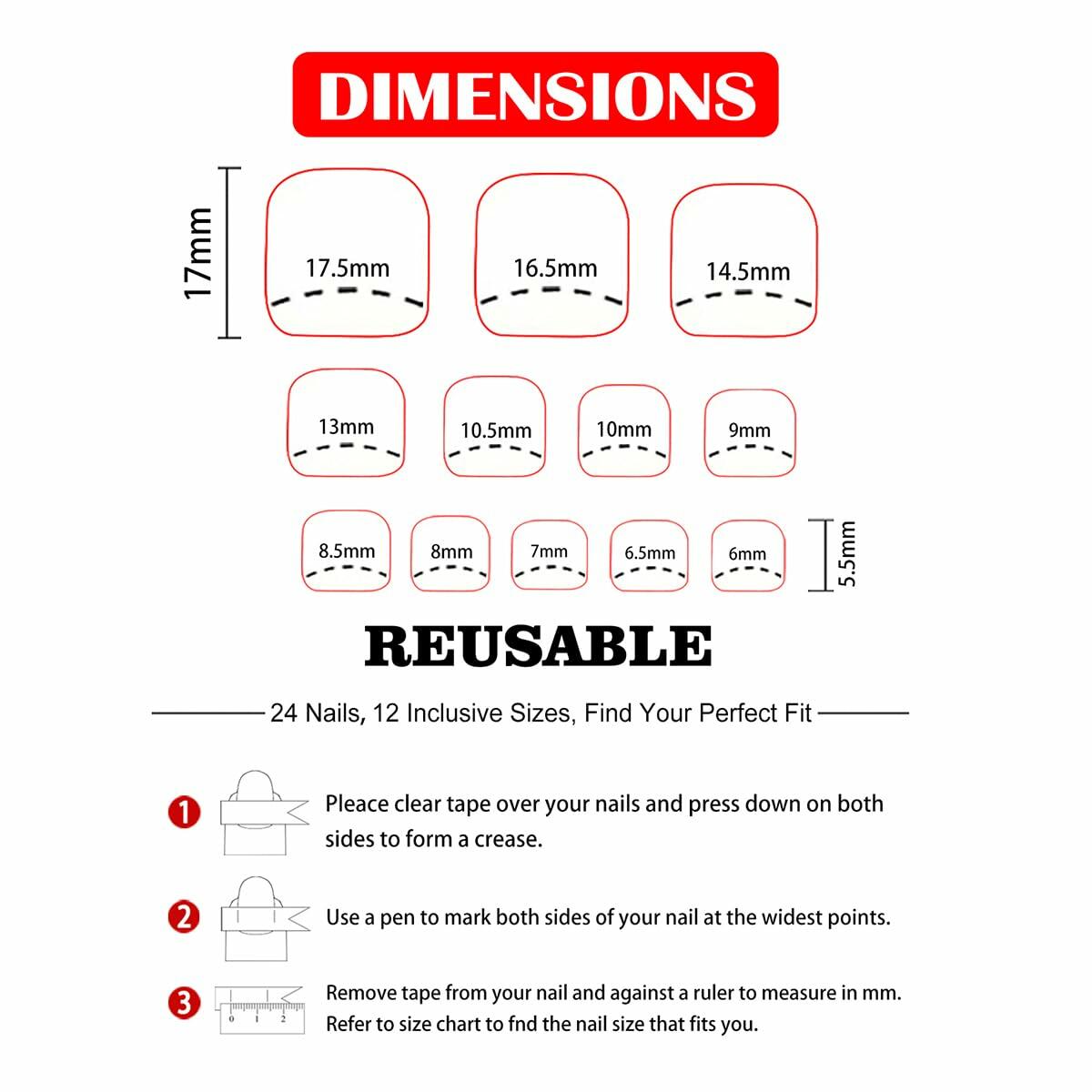 AZTSYT 24Pcs French Tip Toe Nail Press Ons Pink Short Square Acrylic
