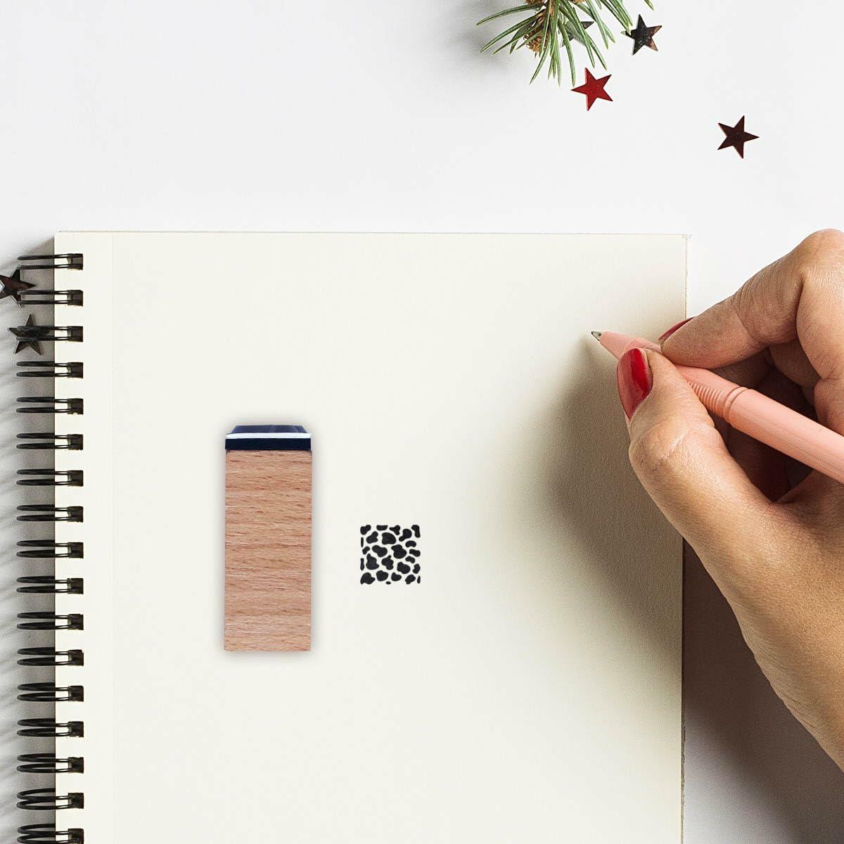 GUVSPTI Cow Print Rubber Stamp 3/5 Inch Mini Scrapbooking Card Making