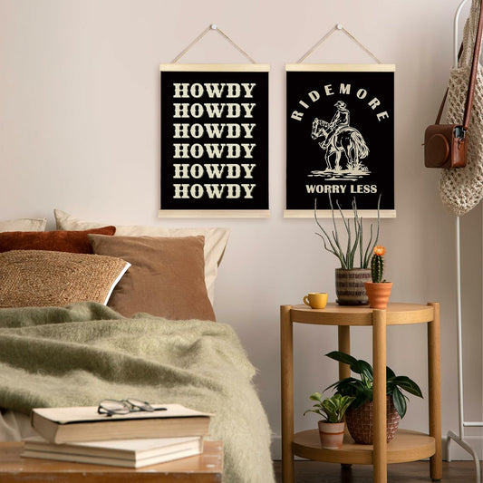 TAEDIN Western Wall Art Poster Hanger Frame Set of 2 Black 12x16