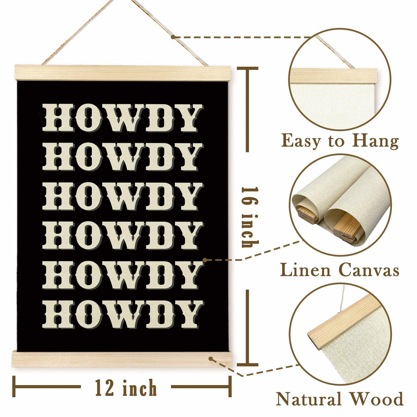 TAEDIN Western Wall Art Poster Hanger Frame Set of 2 Black 12x16