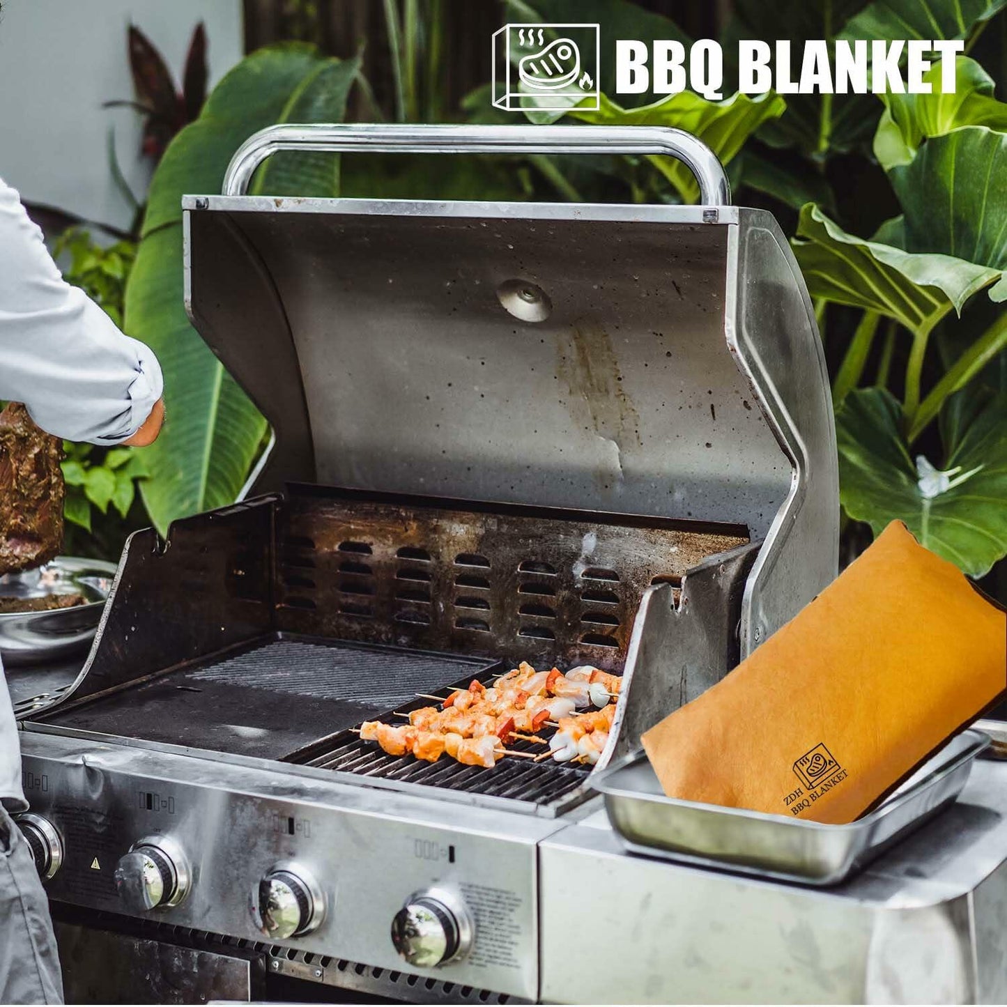 ZDH BBQ Blanket Meat Resting Bag 21in Yellow Reusable Foldable Washable