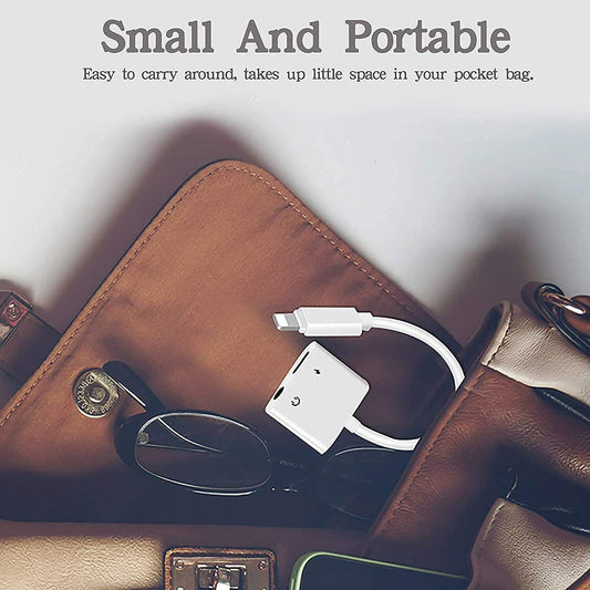 esbeecables Lightning to 3.5mm Audio & Charger Adapter 3-Port Lightweight