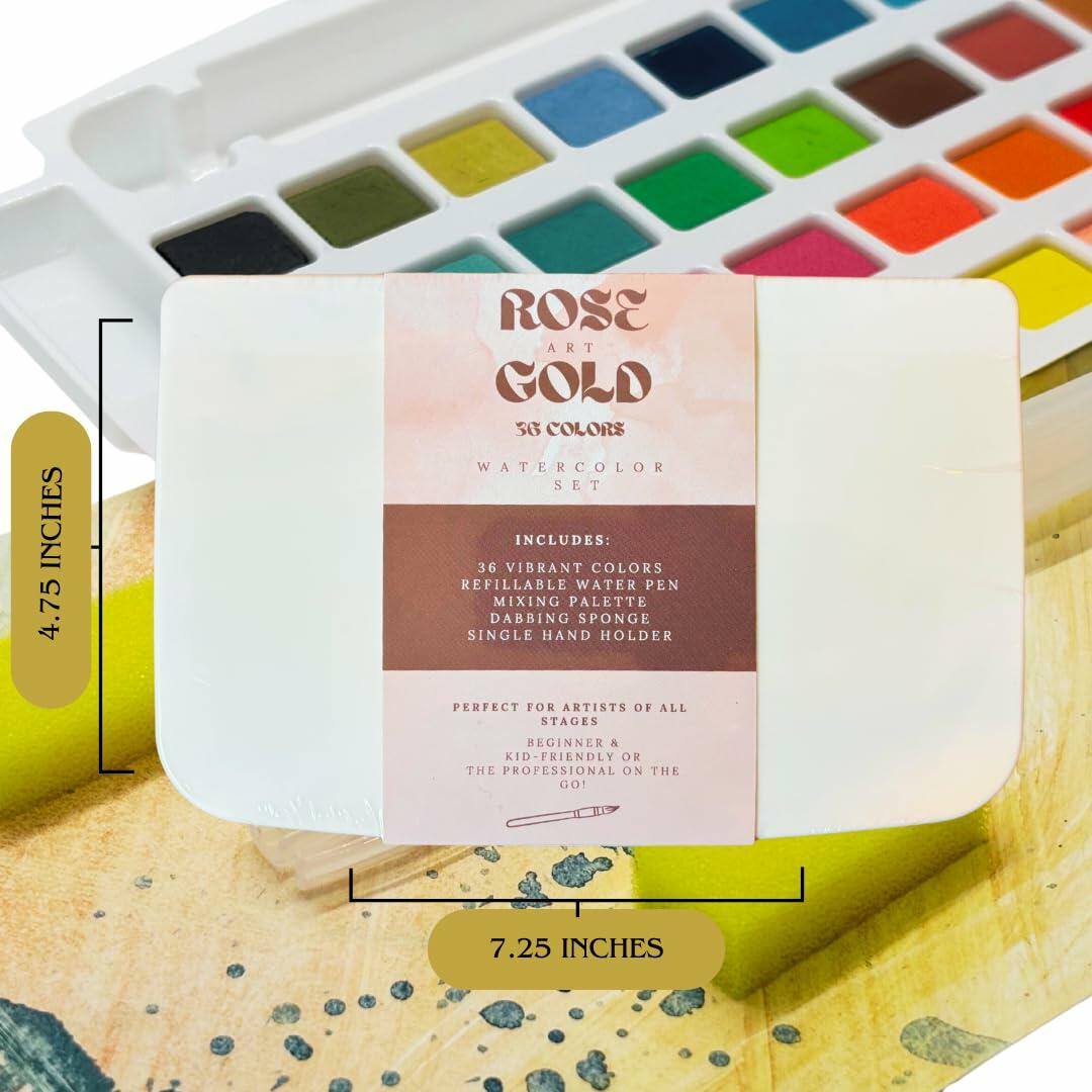 Watercolor Paint Set 36 Colors Non-Toxic Portable Kit for Adults & Kids