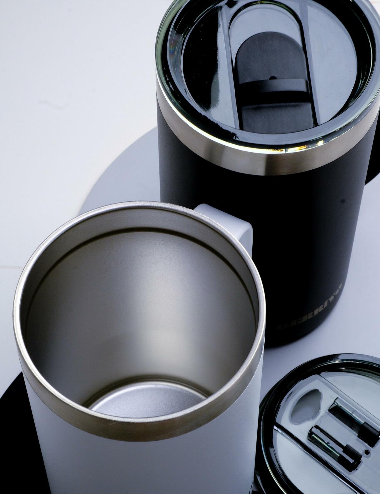 Berriyo 22oz Stainless Steel Insulated Coffee Mug w/ Handle & Sliding Lid Black