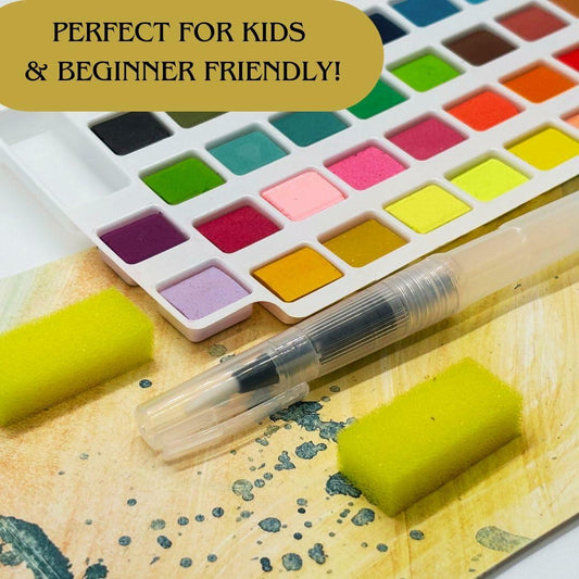 Watercolor Paint Set 36 Colors Non-Toxic Portable Kit for Adults & Kids