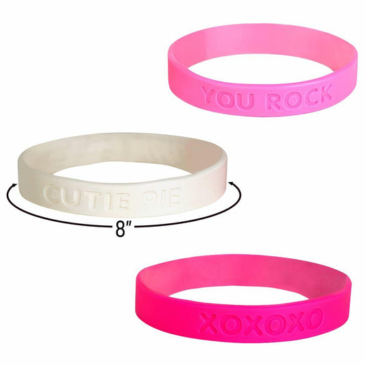 Rhode Island Novelty 8" Valentine's Rubber Bracelets - 24 Pieces