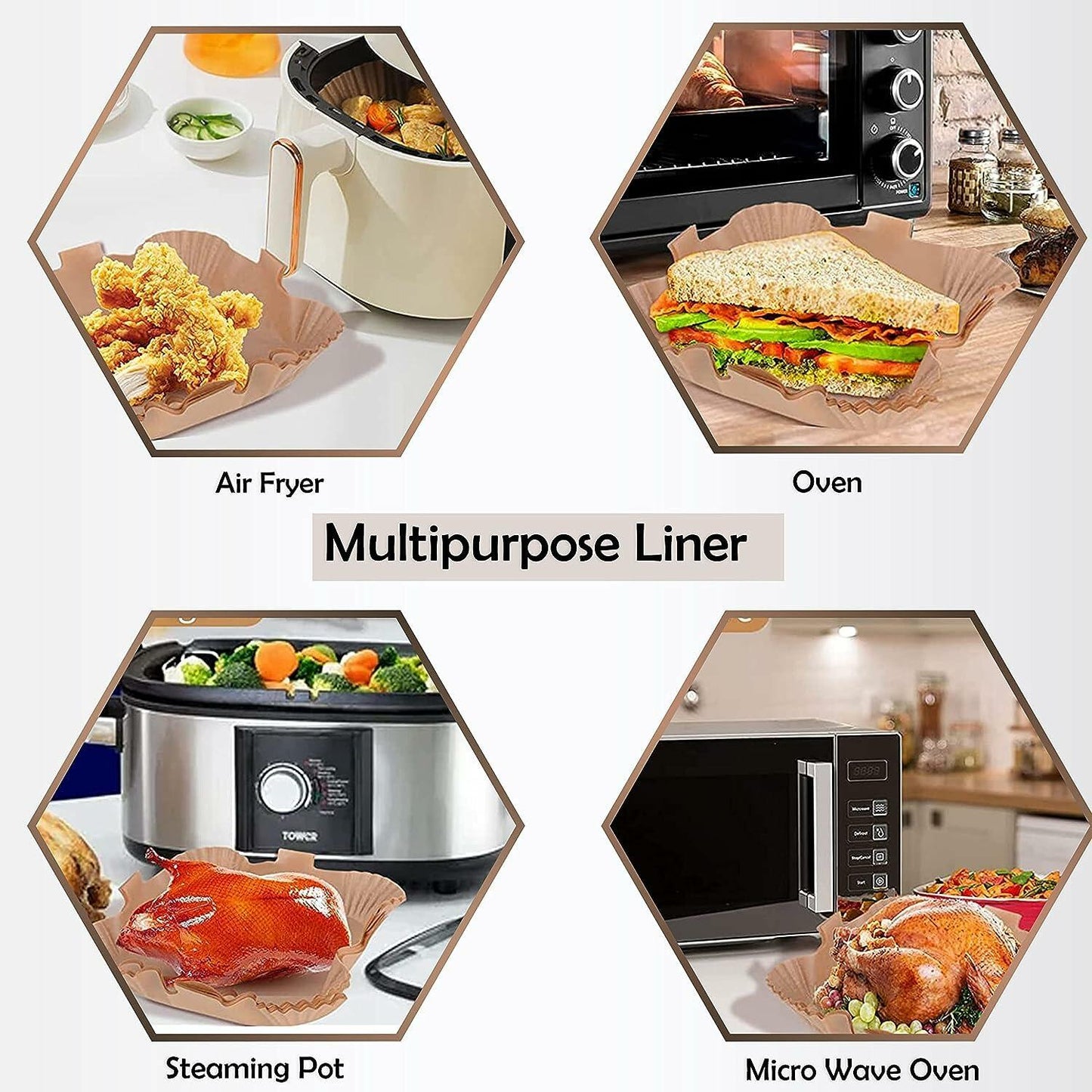 Yampahpa 100PCS Large Air Fryer Parchment Paper Liners 7.9in Square