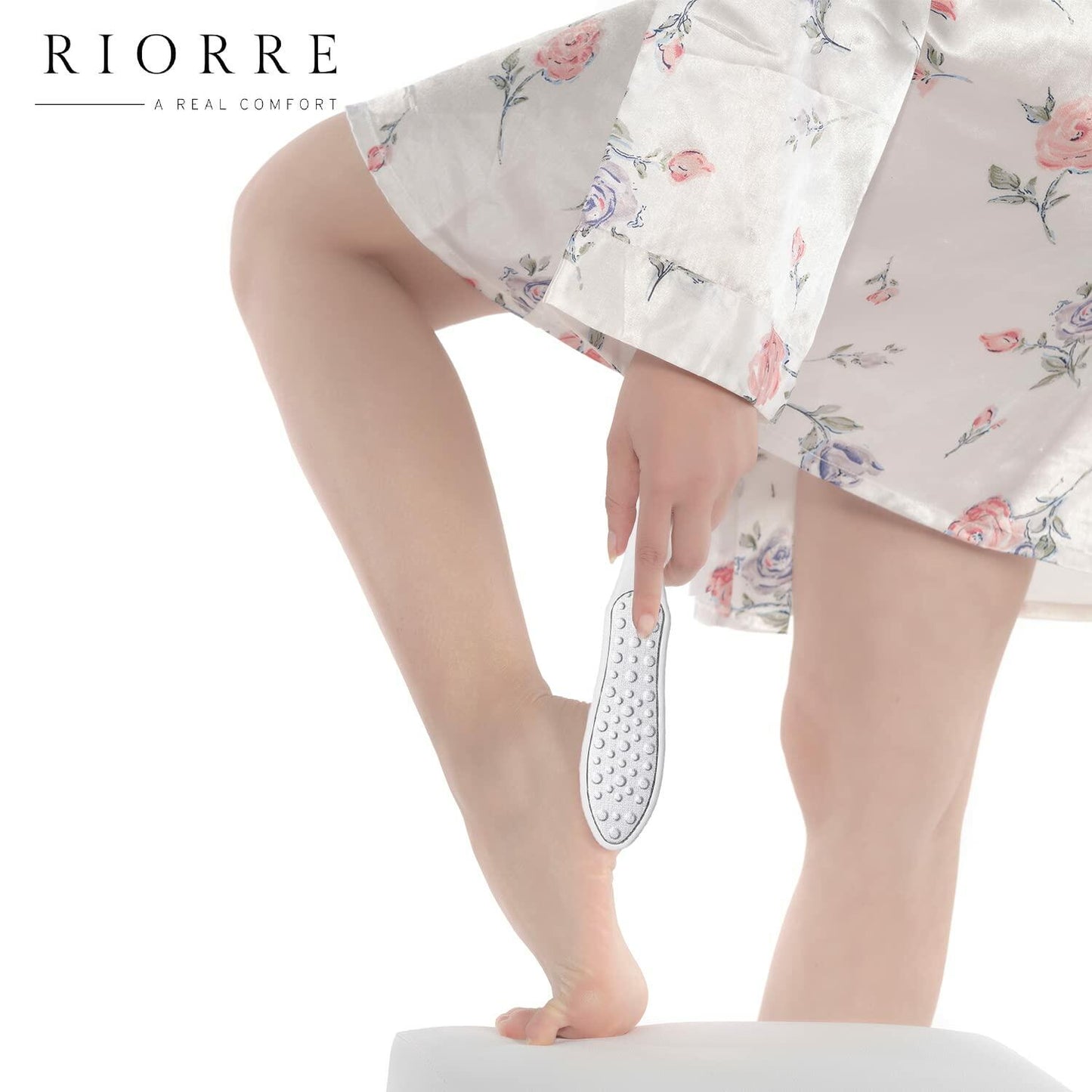 Riorre Professional 3-in-1 Foot Scrubber Callus Remover White Pack 1
