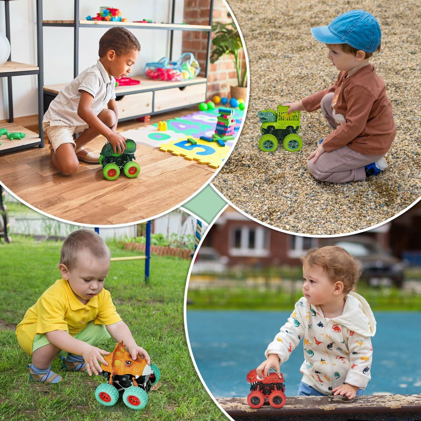 Beestech Dinosaur Push & Pull Friction Truck Toy for Boys Toddlers