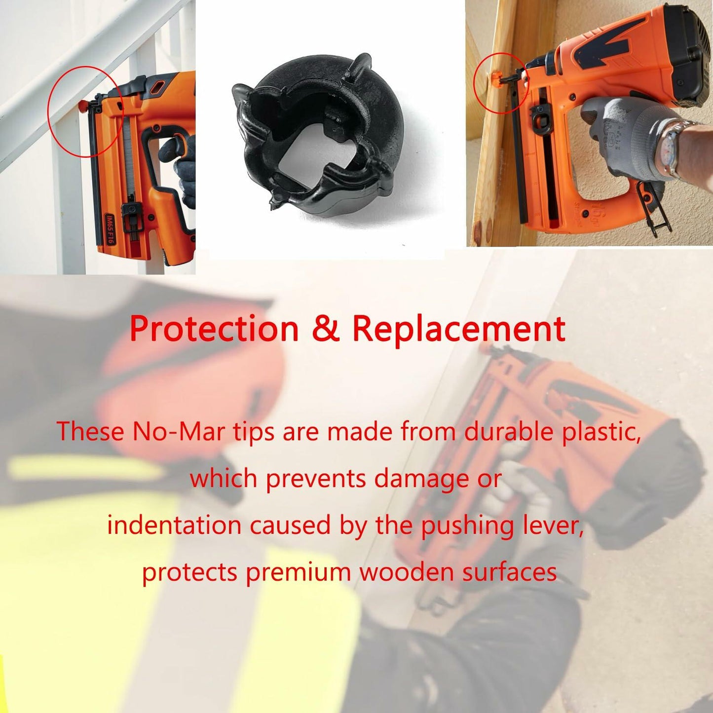 CAMGJORT 5PCS 16-Gauge No-Mar Nailer Tips for IM250AF1 Angled Finish Nailer