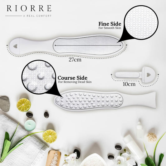 Riorre Professional 3-in-1 Foot Scrubber Callus Remover White Pack 1