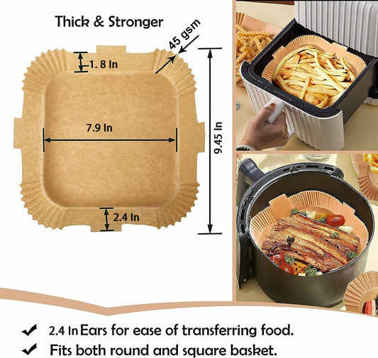 Yampahpa 100PCS Large Air Fryer Parchment Paper Liners 7.9in Square