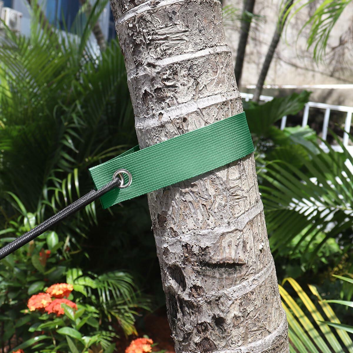 6 PCS Tree Straps 15.7" Green Staking Support Straps with Grommets for Saplings