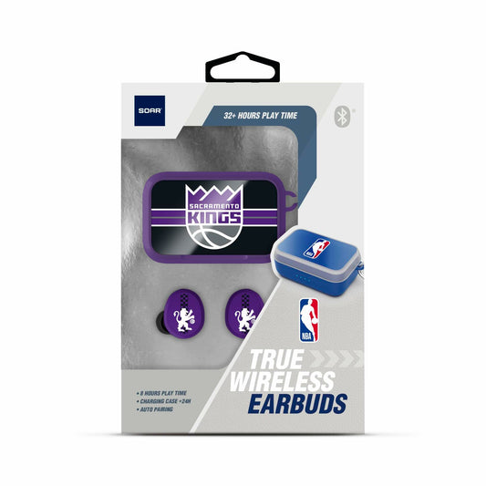 SOAR NBA Wireless Sport Earbuds Comfortable Fit Sacramento Kings Team Charging