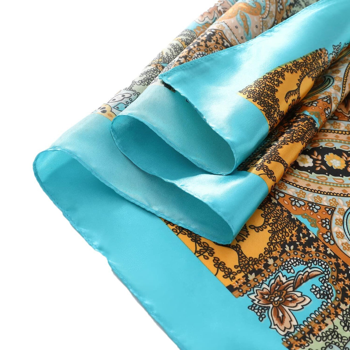 SHJINJU Women's Satin Square Silk Like Hair Scarf Wrap 35" 11-Style