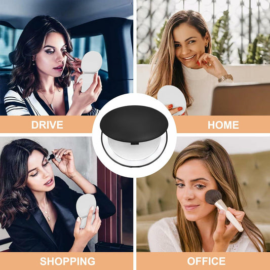 Giazee Rechargeable Lighted Compact Makeup Mirror Green Travel LED 1X/10X