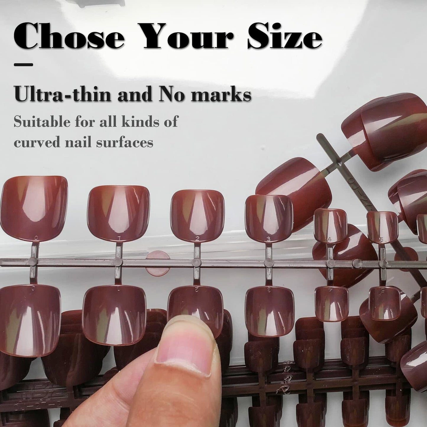 LoveOurHome 240pc Burgundy Glossy Press On Fake Toenails Full Cover Short