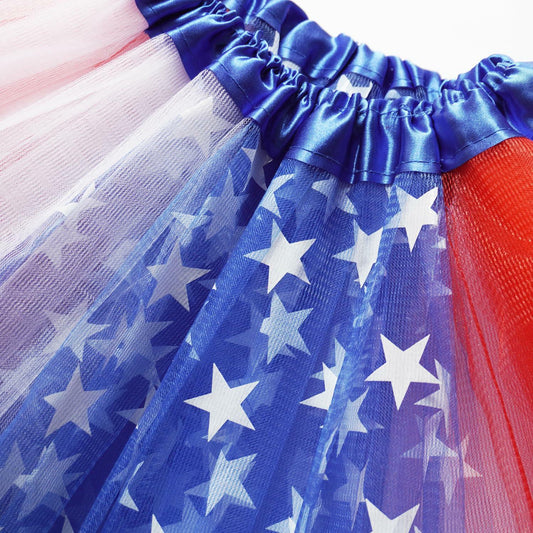 SUFEINI Women's Plus Size Usa Star Tutu Skirt Dance Ballet Halloween Size Plus