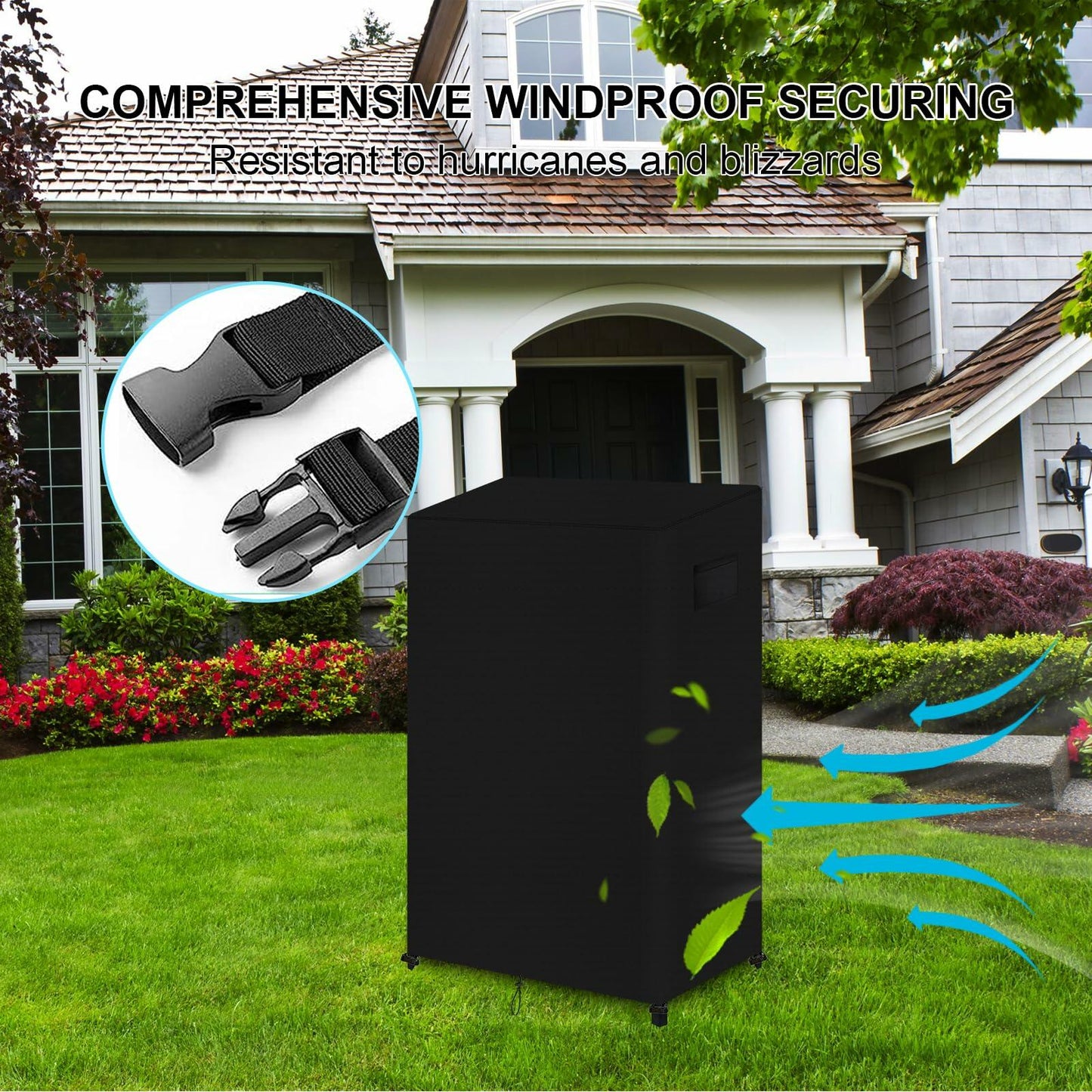 GJMZTQG Heavy Duty Outdoor Turkey Fryer Cover 600D Waterproof Black 15.7x29.9"