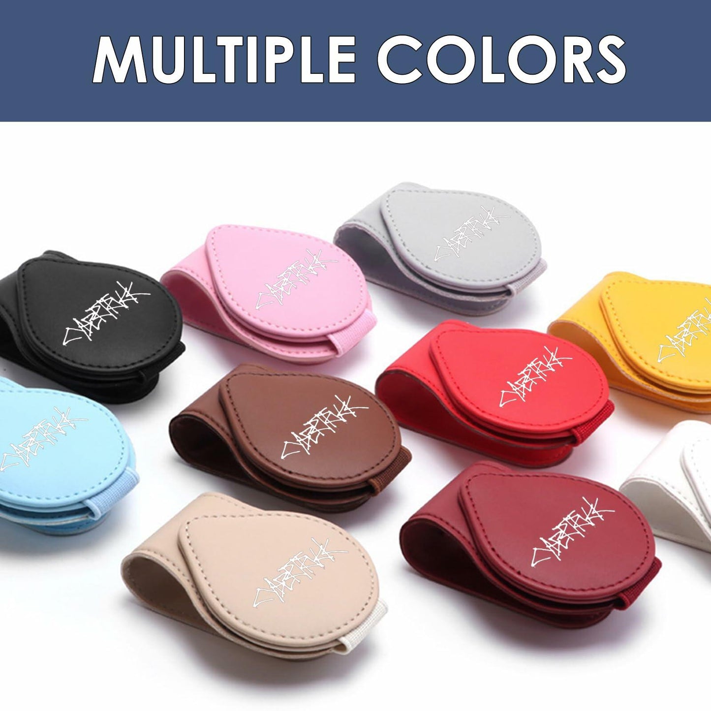 TSTESE Car Sunglass Holder Tesla Cybertruck 2024-2025 Leather White Organizer