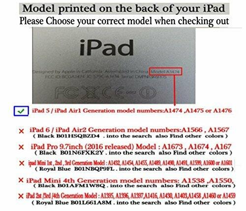 iPad Air 1/5/6/Air2 9.7" Case A1474/A1475/A1476 360° Rotating Red Butterfly