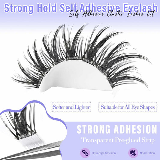 Yaiseiko Self-Adhesive Manga Lash Clusters 120pcs 8-16mm No Glue Kit